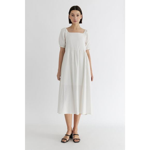 MOD REF white puff  Dress SIZE L - Picture 1 of 7